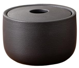 cendrier sur pied Cendrier rond noir pur avec couvercle, coupe-vent, style chinois, en forme d'entonnoir