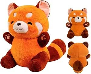 FENYW Roter Panda Kuscheltier, 35cm Kawaii Panda Plüschtier, Kuscheliger Panda Plüsch, Panda Stofftier Plüsch, Panda Puppen Kissen, Red Panda Plush Geschenke für Erwachsene Weihnachten
