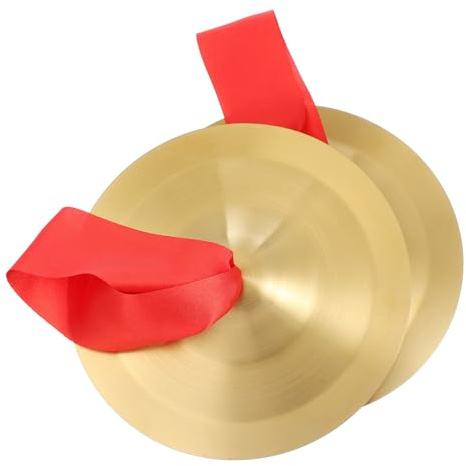 ANDRESLAD Platillos Pequeños de Aleación 19 Cm para Mano Correa, Mini Platillos de Dedo para Niños y Adultos, Instrumento de Percusión Tradicional Chino para Educación Musical y Actuaciones