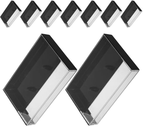 Hemobllo Custodia per Musicassetta Retrò in Plastica Nera, Set da 9 Pezzi, Contenitore per Cassette Audio con Design Salvaspazio, Organizer per Collezionisti e Dj, Supporto