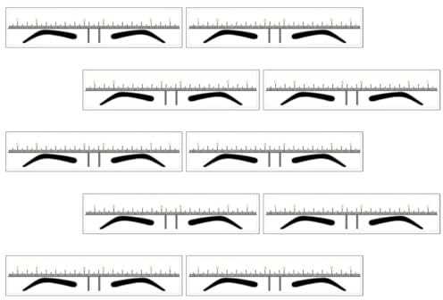 Mipcase Regla Guía para Cejas Transparente de Pvc, Plantilla Desechable 10 Piezas para Dibujo y Posicionamiento Simétrico, Herramienta Precisa para Maquillaje y Micropigmentación