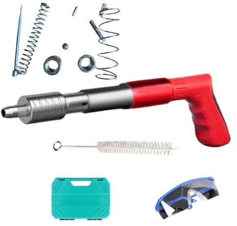 Air Nailer, Manual Nail Machine with 100 Nails, 5 Gear Fastening Tool for Red Brick Walls, Concrete Walls, Wooden Boards, Home, Workshop, Construction