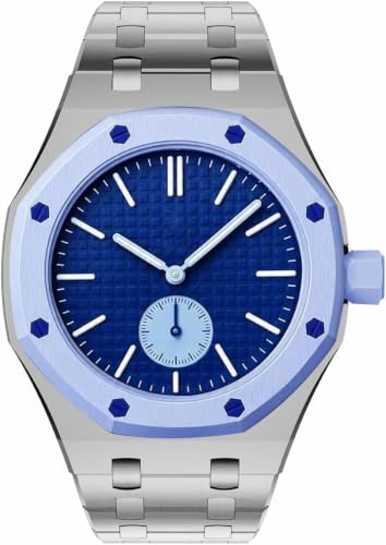 Bracelet De Montre en Acier Inoxydable Compatible avec Swatch AP Royal Oak Pocket, Bracelet De Remplacement à Maillons Octogonaux Intégrés Silver(3'Clock) Swatch Royal Pop
