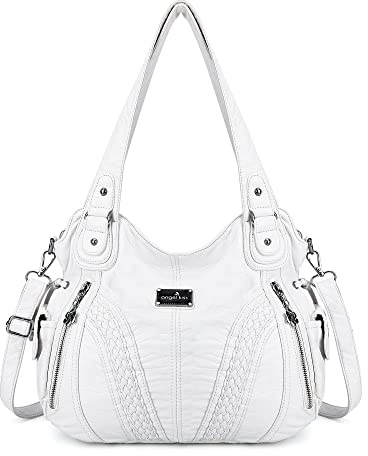 Angel Kiss Damen Handtasche mit Crossbody Strap Tote-Hobo 13.84.711.8 cm, 1-weiß, 13.8 * 4.7 * 11.8 inches