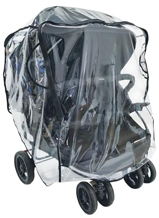 Cubierta para lluvia para cochecito doble, Universal Side by Side Cochecito de bebé Cubierta para lluvia para protección del bebé al aire libre