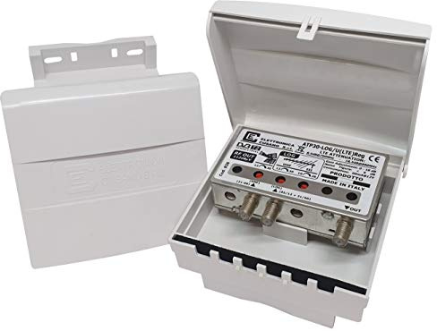 Elettronica Cusano ATP30-Log/U(LTE) Reg - Amplificatore Antenna Logaritmica da Palo con Filtro Lte/4g, Guadagno Massimo 28dB (Regolabile), 2 Ingressi: LOG + UHF, Amplificatore Larga Banda
