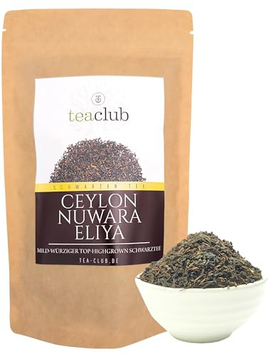 TeaClub Té Negro Ceilán Nuwara Eliya a Granel 200g – Top Highgrown | Té negro de Sri Lanka Top Highgrown, suave-especiado y afrutado, grado Pekoe, té negro de Ceilán en doypack