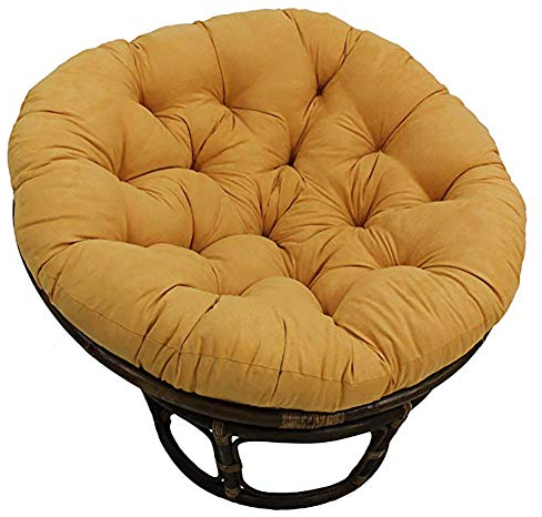 KKLTDI Rund Hängen Ei Stuhlkissen, Rattan Papasansessel Sitzkissen D110cm(43.3 In) Weich Abnehmbarem Dick Schaukel Sitzkissen-gelb 110cm(43inch)