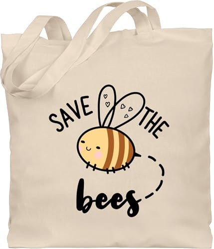 Shirtracer - Baumwolltasche - Tiere Meerschweinchen Hase & Co. - Save the bees - Naturschutz