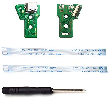 ZkeeShop for 2PCS JDS-055 Replacement Charging Port Assembly Micro USB Adaptor Repair Part Charger Socket Board Module Compatible for PS4 DualShock