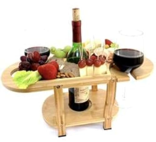 Cheese Board, Unique Bamboo, Elegant Charcuterie and Wine Board with Removable Tray,Wine Glass Holder,Wine and Cheese Caddy for Christmas, Weddings and Housewarming Gifts.