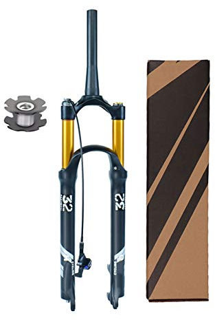TOMYEUS 26 27,5 29 Zoll MTB Federgabel, Gerade Röhre 1-1/8 Fahrrad Luft Stoßdämpfer Vorderradgabel Federweg 120mm (Farbe : Remote Lock-B, Size : 26inch)