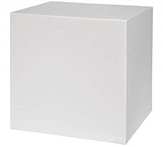 kunstpflanzen-discount.com Sitzwürfel Outdoor Sitzhocker aus Kunststoff 40 x 40cm - Stabiler, weißer Sitz Cube ohne Stauraum für Innen- und Außenbereich