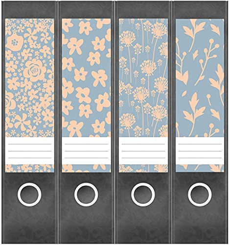 Etiketten für Ordner | Deko 31 Muster Mix | 4 breite Aufkleber für Ordnerrücken | Selbstklebende Design Ordneretiketten Rückenschilder