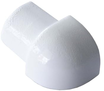 Dalsys Außeneck Viertelkreisprofil 10mm Weiß | Fliesenschiene, Aluminium eloxiert, Kantenschutz für Fliesenverlegung, Eckabschluss, Bad und Küche