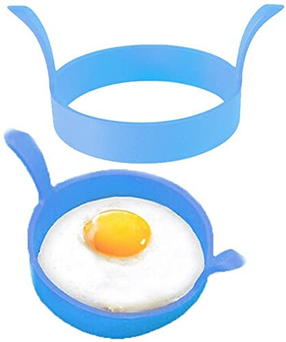 Wudaizhi Silicone Egg Ring 2pcs Heat-resistant Pancake Rings Non Stick Egg Moulds Egg Cooking Rings for Fried Eggs Mcmuffin Crumpets