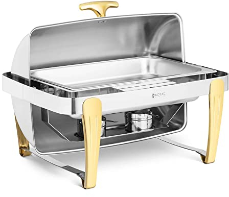 Royal Catering RCCD-RT22_9LG Chafing Dish GN 1/1 - Campana enrollable (9 L), diseño con texto en alemán