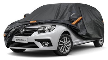 Kayme Telo Copriauto da Esterno, Compatibile con Dacia Sandero (2008-2025), Copertura a 7 Starti per Impermeabile Anti UV Anti Vento Antipolvere, Telo Copri con Cerniera e in Cotone.