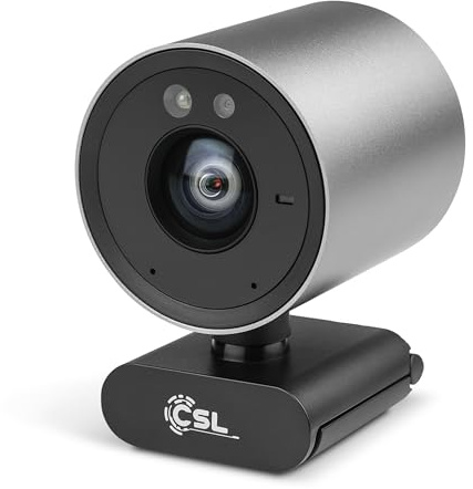 Windows Hello Kamera - CSL Hello DX6 Webcam, Infrarot-Tiefenkamera, 3840x2160@30Hz, integriertes Mikrofon, Videochat, 4K, Gesichtserkennung, Windows 11 Hello Login