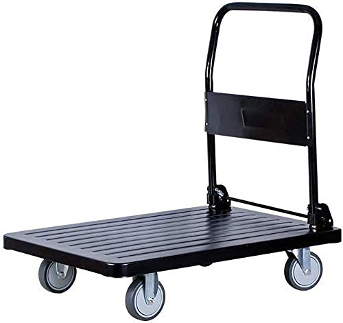 Multifunktionaler Lagerwagen, Industriewagen, Plattformwagen, Stahlmaterial, kann 150 kg schwere Sackkarren tragen, Lagerwagen, Blau, Schwarz