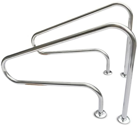 Pool-Handlauf, 2-teiliges Pool-Geländer-Set, eingelassener Pool-Treppenhandlauf, Sicherheitsstange, Eingangshandlauf, Griff, Pool-Handlauf aus Edelstahl 304 (Size : 2pcs-1.5 mm)