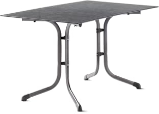 möbelando Klapptisch >Boulevard< in Schiefer anthrazit, Polytec® - 120x73x80cm (BxHxT)