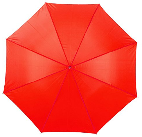 eBuyGB Pack of 4 Automatic Wedding Photographer Parasol Folding Umbrella, Long Umbrella with Stick Handle Rain Stick Umbrella, Umbrella, Colourful - Red 37 Inch / 94cm Span 84cm Length
