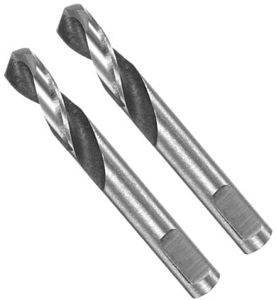 CoCud Twist Drill Bits, 5mm Cutting Diameter 0.2 Shank 1.7 Length, High-Speed Steel Flat Handle Jobber Bit Set (Applications: for Metal Wood Plastic), 2-Pieces