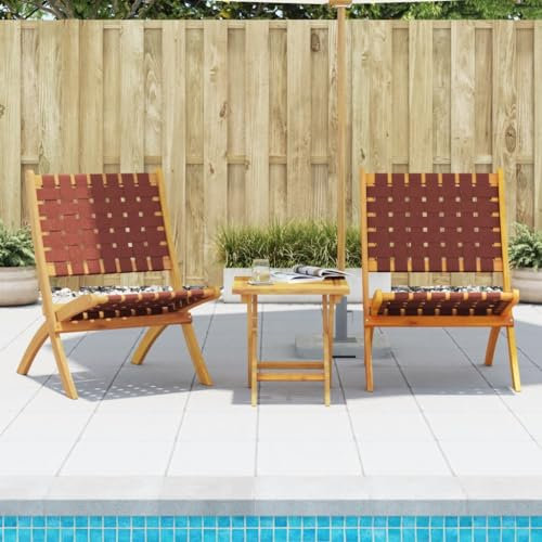 ShGaxin Gartenstühle 2 STK. Klappbar mit Tisch Rot Massivholz, Gartenmöbel, Balkonstühle, Hochlehner, Balkonmöbel, Bistrostuhl, Garten Stühle, Sit Möbel, Armlehnenstuhl - 3214220