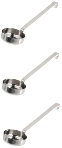 FUNOMOCYA 3pcs Elegant Sauce Spoon Flat Bottom Spread Spoon Soup Ladle Stainless Steel for Family Restaurant Use