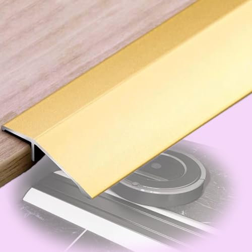 CTRSM Aluminium-Bodenübergangsstreifen, Rollstuhlrampe, Schwellennaht-Abdeckleiste, Zierleiste for Bodenkanten aus Metall(Gold)