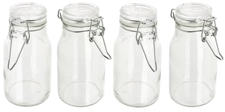 VBS Vorratsglas Bügelverschluß 170ml 4 Stk Aufbewahrungsglas Glasdose Einmachglas Klemmglas