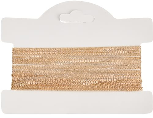 Beebeecraft Kabelkedja för smyckestillverkning 16,4 fot 18K guldpläterad mässing tunn lödkedja 1 mm för halsband armband gör-det-själv hantverk