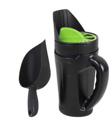 Handheld Streuer Saatstreuer Streuer Eisschmelzspender Gleichmäßige Materialverteilung Inklusive Schaufel Schaufel Schwarz 18cm/7.09'' für Outdoor