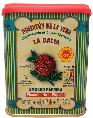 Pimentón De La Vera DOP Lata 70g - Pimenton De La Vera Picante Auténtico, Pimentón Picante Ahumado Tradicional Ideal Para Cocinar, Pimenton Picante