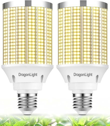 DragonLight 50W LED Grow Light for Indoor Plants, 400W Equivalent Full Spectrum E27 Base LED Plant Grow Bulbs for Greenhouse and Indoor Plant Veg and Flower Growing [Twin Value Pack]