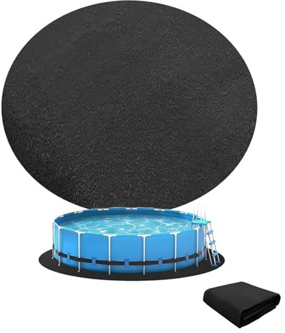 Generisch Pool Unterlage Outdoor, Poolunterlage Rund 366, Faltbarer Bodenschutzmatte Pool- für Aufstellpools bis Ø 366 cm, Wasserabsorbierende Filzmatte, Wiederverwendbar Spa-Pool-Zubehör, Schwarz