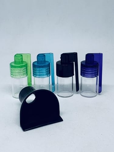 Small Glass Snuff Bottles with a Folding Spoon Glass with Funnel (Pack of 4)