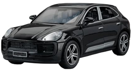 1:32 per Porsche per Macan T SUV modello di auto in lega pressofusa giocattolo simulazione suono luce pull back collezione (batterie non incluse)(Black)