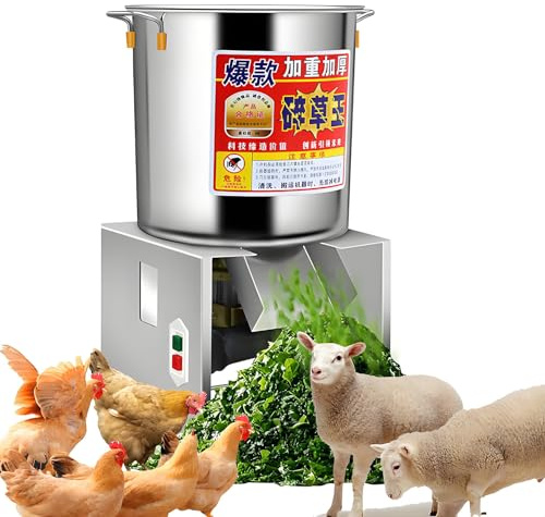 HuanSebesity Macchina per Mangimi per Pollame,Tritatutto per Foraggio Industriale,Macchina per Lavorazione Verdure,Tritatutto Professionale con Porta Alimentazione Extra Large E Controllo 1000w