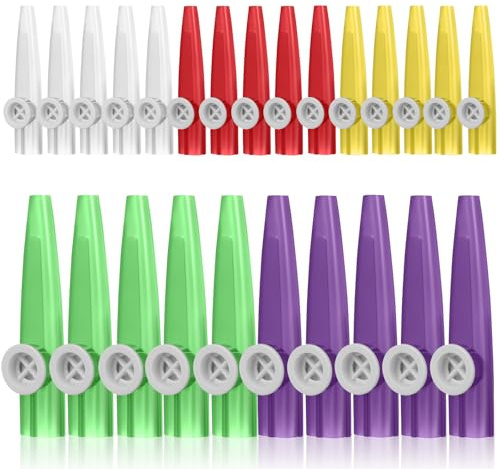 BESPORTBLE Instrumentos Musicales Kazoo de Plástico 20 Unidades para en Múltiples Colores para Fiestas y Actividades Educativas