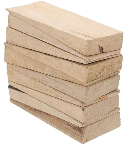 SHINEOFI Coin de Fixation en Bois Jaune pour Manche D'outil – Lot de 10 Cales Fines pour Réparation et Renforcement des Manches de Hache, Houe et Outils Agricoles – Accessoire Essentiel