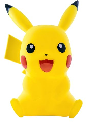 Teknofun - Figurine Lumineuse Pokémon - Pikachu - 40 Cm - Sans Fil - Décore et Illumine - 2 Modes d'Eclairage - Avec Télécommande - Piles 3xAAA Non Incluses - Jaune - Pour Enfants, Collectionneurs
