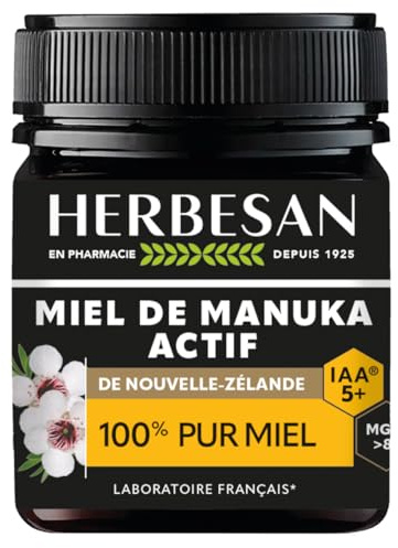 HERBESAN | MIELE DI MANUKA ATTIVO | IAA5+ (MGO83+) | 250 Grammi