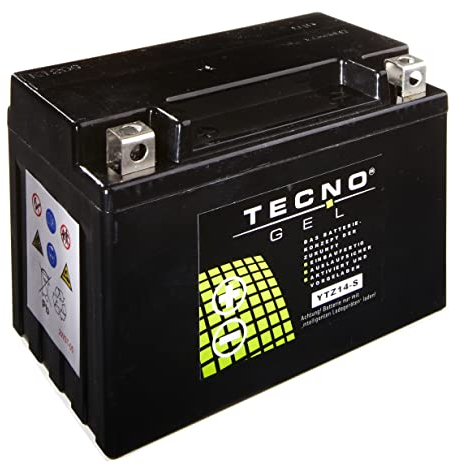 TECNO-GEL Motorrad-Batterie für YTZ14-S für B-M-W R 1200 GS, 12V Gel-Batterie 11,3Ah (DIN 51101), 151x87x110 mm