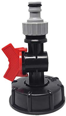 Adaptador IBC para manguera de agua, 1 pieza de conector para tanque de agua IBC S60X6, salida de tanque con válvula de grifo para riego agrícola, jardín, balcón