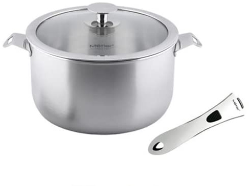 Metier D0082 On&Off 22cm Tri-Ply Stainless Steel Casserole pan with Detachable Handle Pot, 4 liters