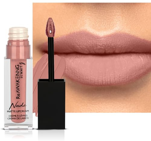 Nude Pink Matte Lipstick Liquid Lipscream, Creamy Long Lasting Lip Color, Moisturizing Formula, Inflused with Vitamin E (4.5ml) (Sublime)