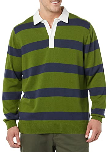 Amazon Essentials rugbytröja för män, olivrandig, X-Large
