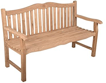 Dynamic24 Garden Pleasure Bank ROMANG, 3-Sitzer Holz Teak Gartenbank Bank Garten Möbel